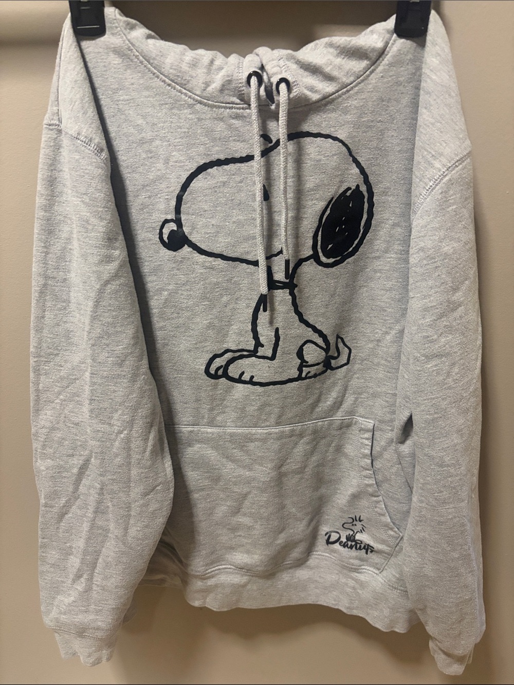 Gray Snoopy Graphic Pullover Hoodie Sweatshirt